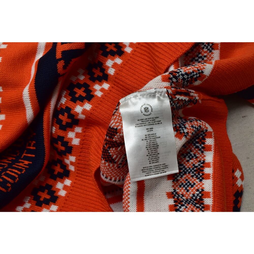 FOCO NFL Denver Broncos Men's 2XL Ugly Christmas Sweater Orange Navy Blue New - Picture 8 of 8